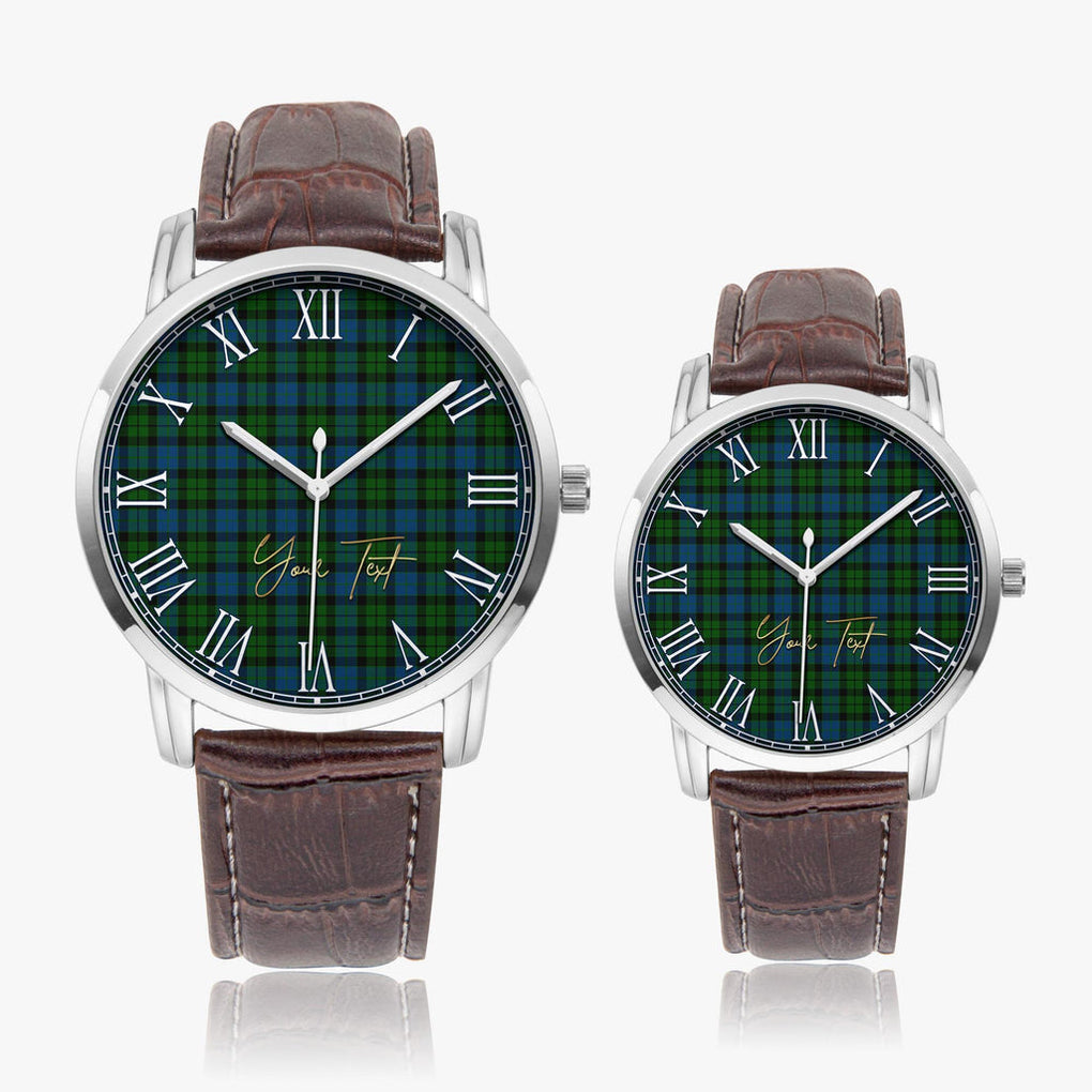 McCoy Tartan Personalized Your Text Leather Trap Quartz Watch - Tartan Vibes Clothing