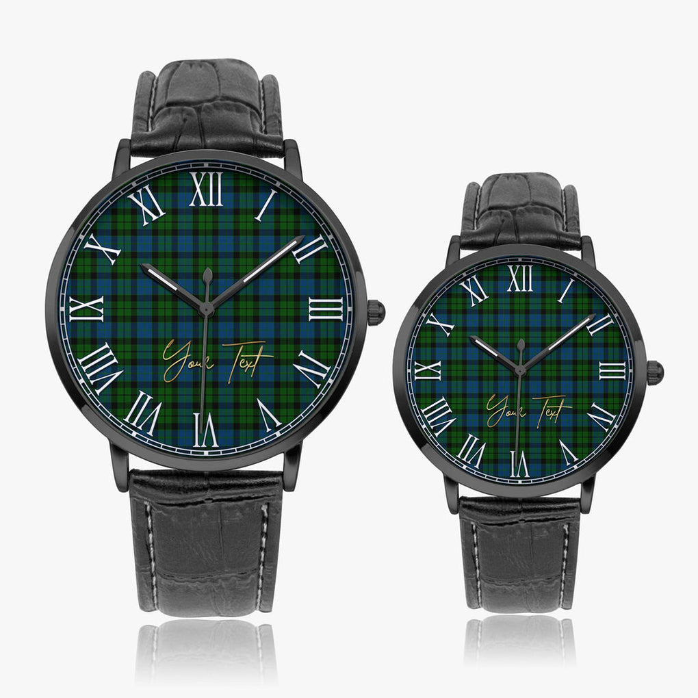 McCoy Tartan Personalized Your Text Leather Trap Quartz Watch - Tartan Vibes Clothing