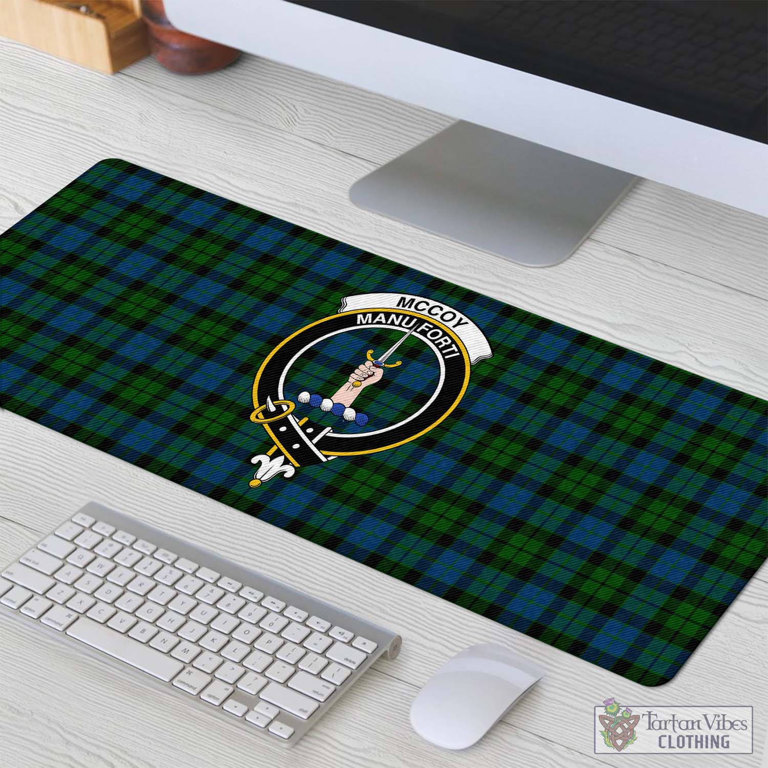 Tartan Vibes Clothing McCoy Tartan Mouse Pad with Family Crest