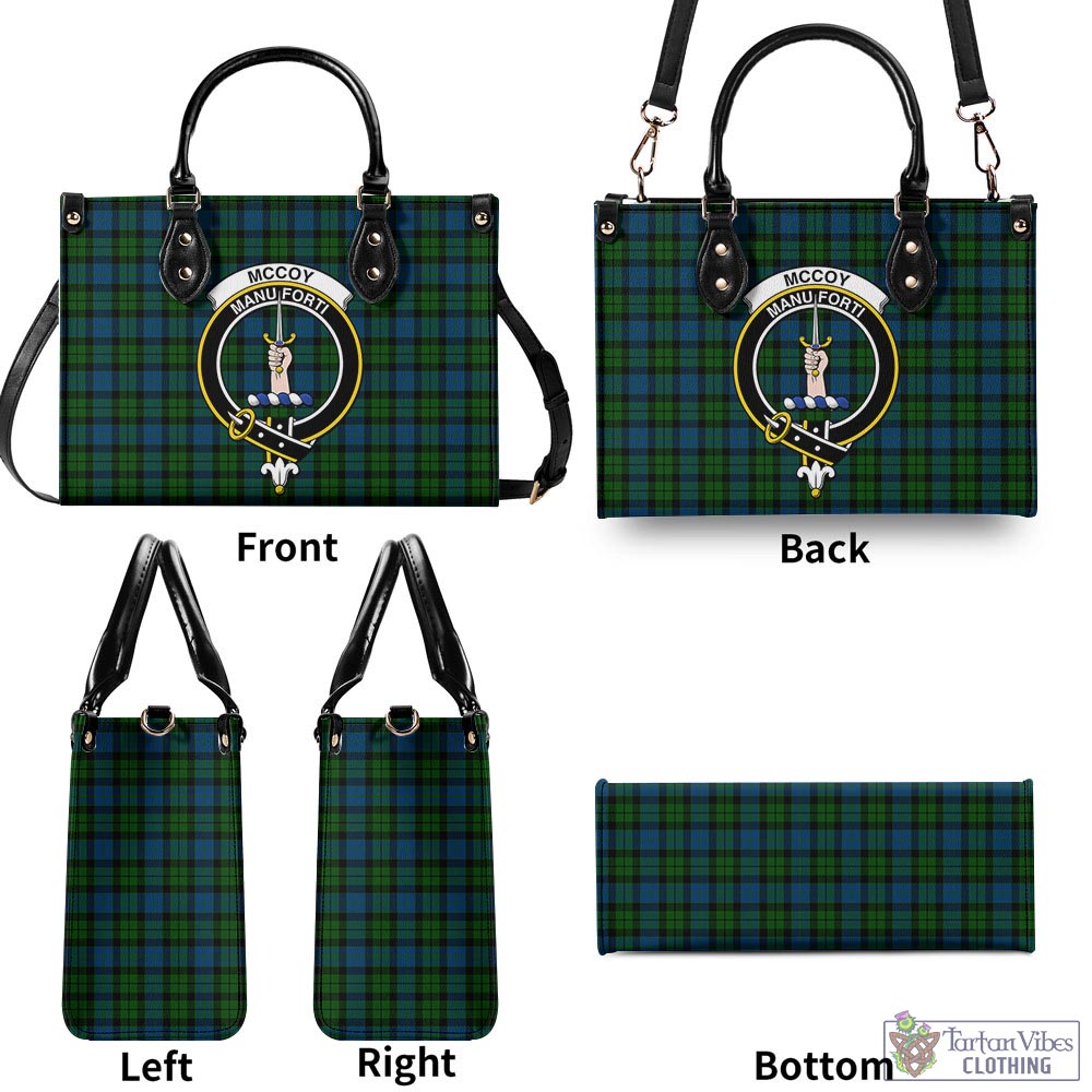 McCoy Tartan Luxury Leather Handbags with Family Crest - Tartan Vibes Clothing