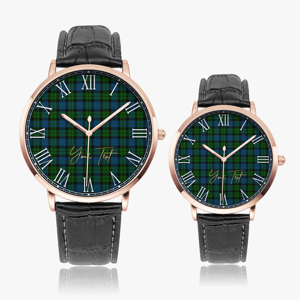 McCoy Tartan Personalized Your Text Leather Trap Quartz Watch - Tartan Vibes Clothing