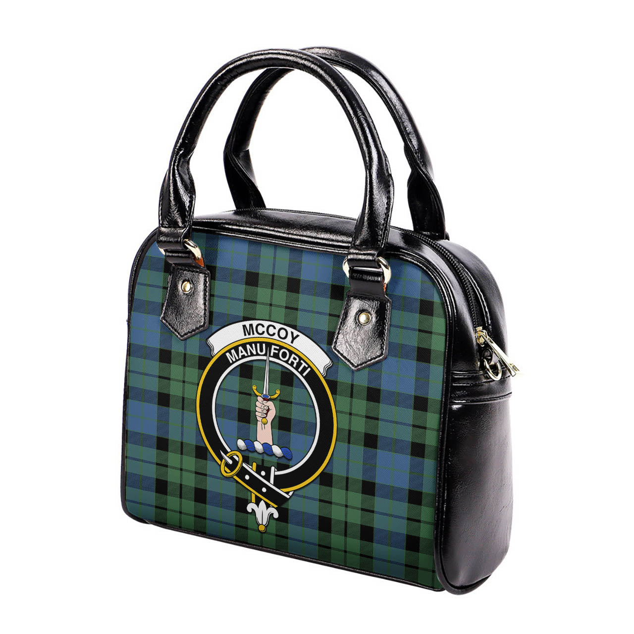 McCoy Ancient Tartan Shoulder Handbags with Family Crest - Tartanvibesclothing