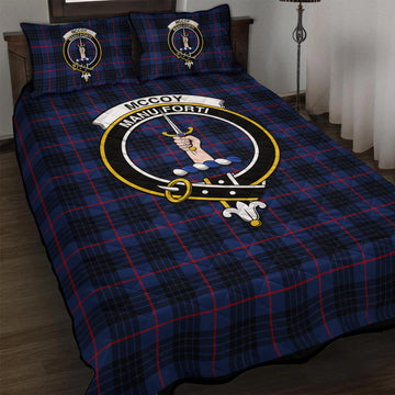 McCoy Blue Tartan Quilt Bed Set with Family Crest
