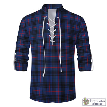McCoy Blue Tartan Men's Scottish Traditional Jacobite Ghillie Kilt Shirt