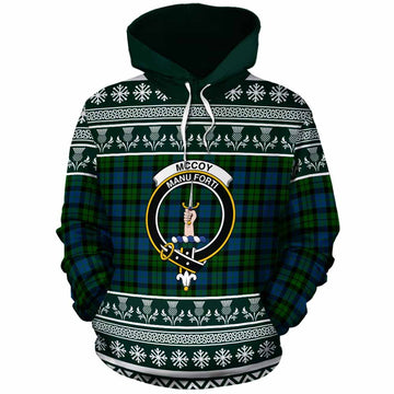 McCoy Clan Tartan Christmas Cotton Hoodie with Family Crest - Tartan Vibes Clothing