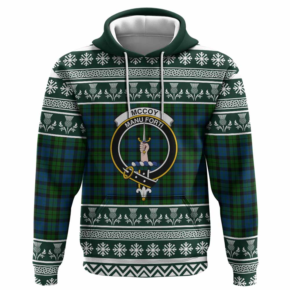 McCoy Clan Tartan Christmas Hoodie with Family Crest - Tartan Vibes Clothing