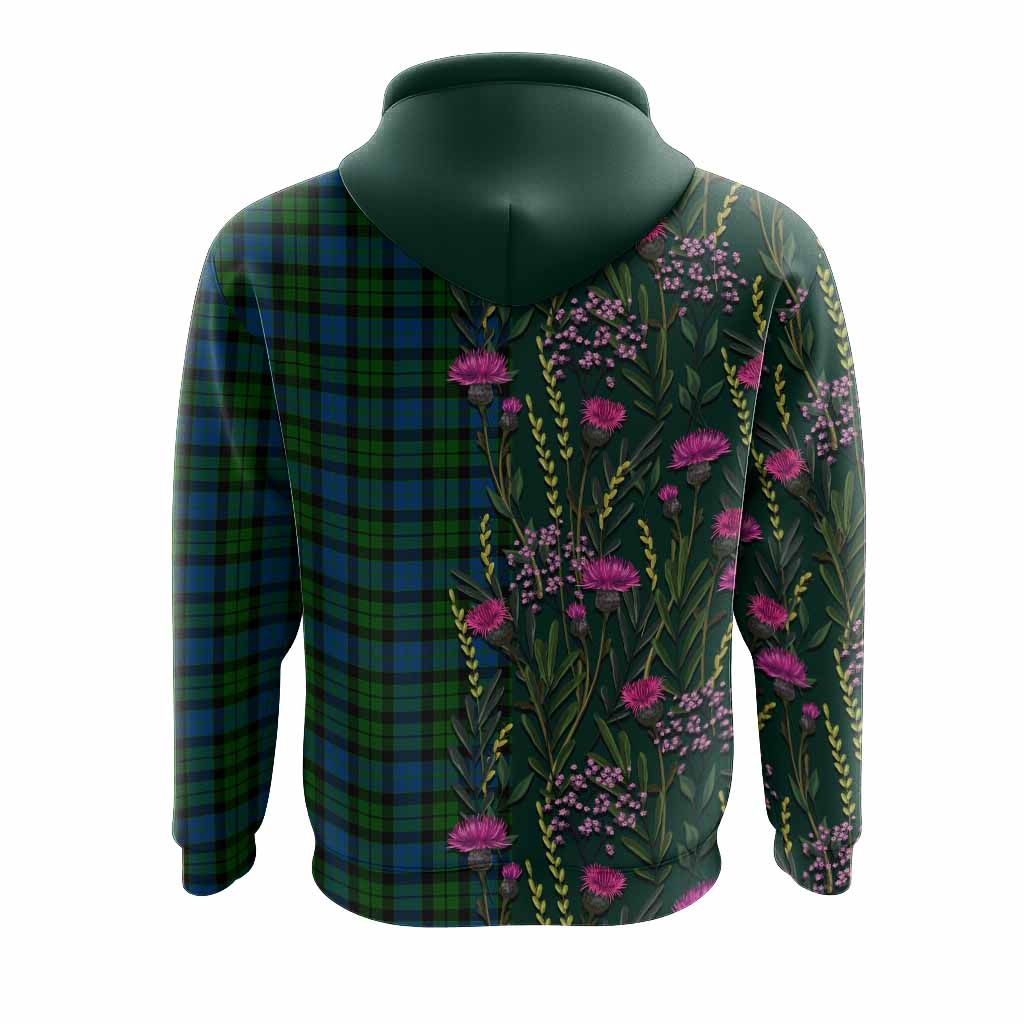 McCoy Family Crest Tartan Hoodie Scottish Thistle Flower Pattern Half Style - Tartan Vibes Clothing