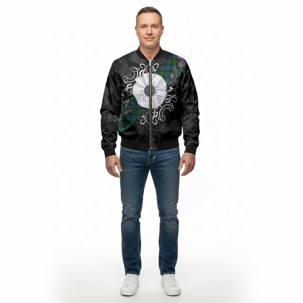 McCoy Tartan Bomber Jacket Jacobite White Rose - Tartan Vibes Clothing