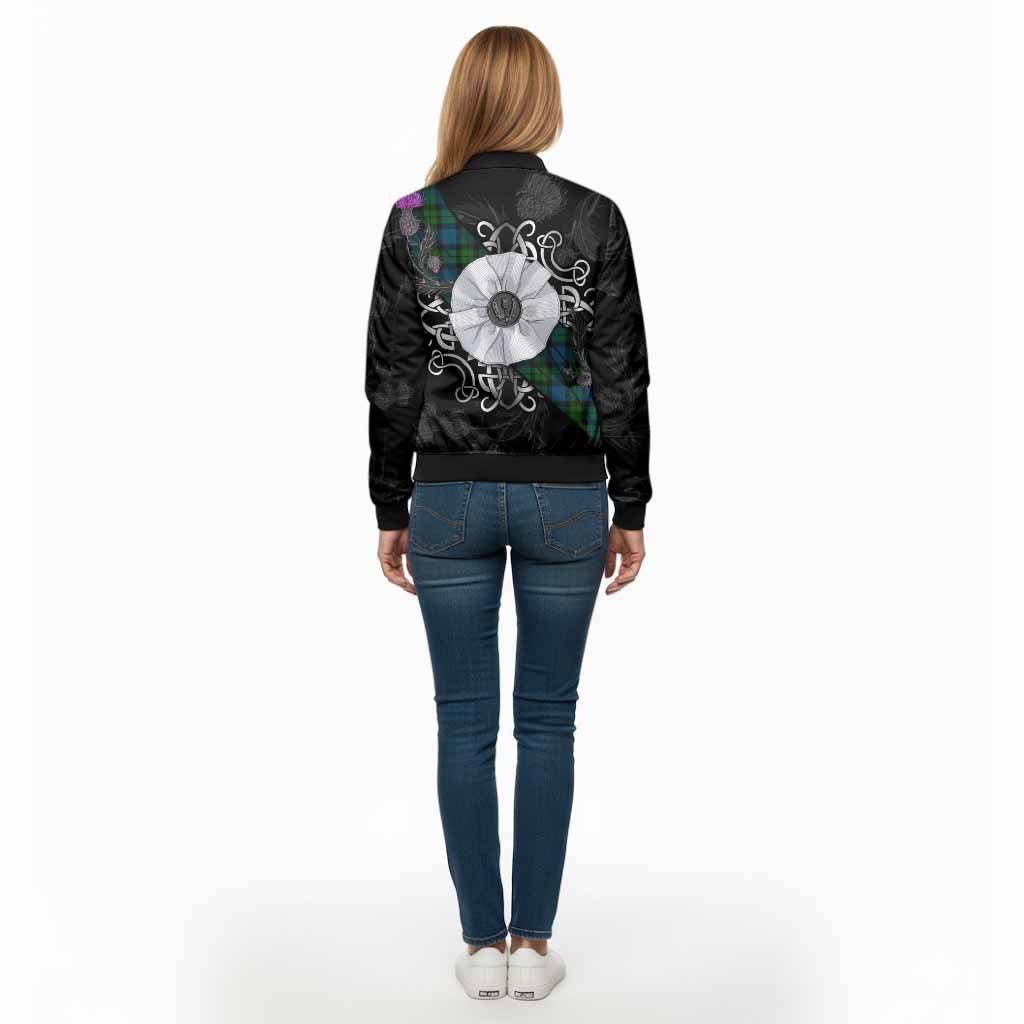 McCoy Tartan Bomber Jacket Jacobite White Rose - Tartan Vibes Clothing
