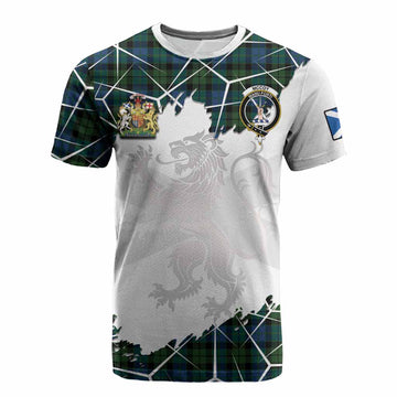 McCoy Tartan Cotton T-shirt with Family Crest and Lion Rampant Grunge Style