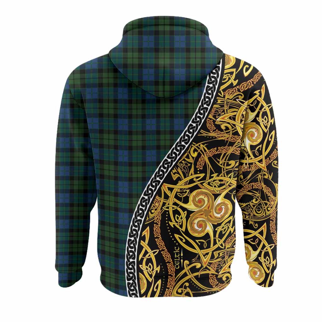 McCoy Tartan Crest Hoodie Celtic Knot and Triple Trickle Spiral Symbols