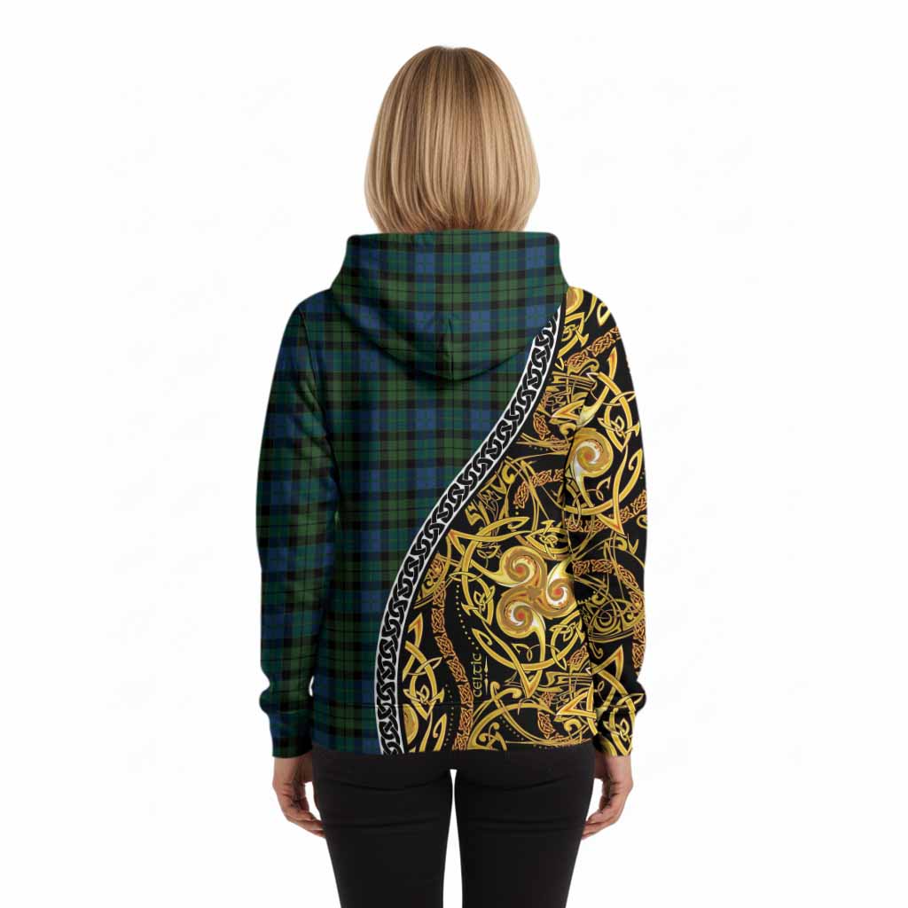 McCoy Tartan Crest Hoodie Celtic Knot and Triple Trickle Spiral Symbols