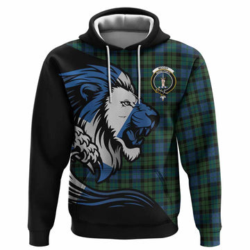 McCoy Tartan Crest Hoodie Scottish Golden Lions Wave Flow