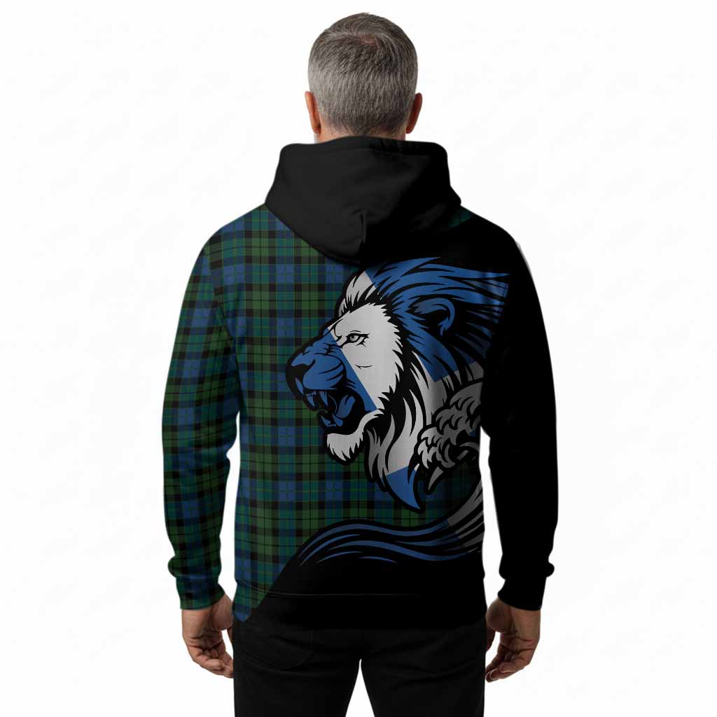 McCoy Tartan Crest Hoodie Scottish Golden Lions Wave Flow