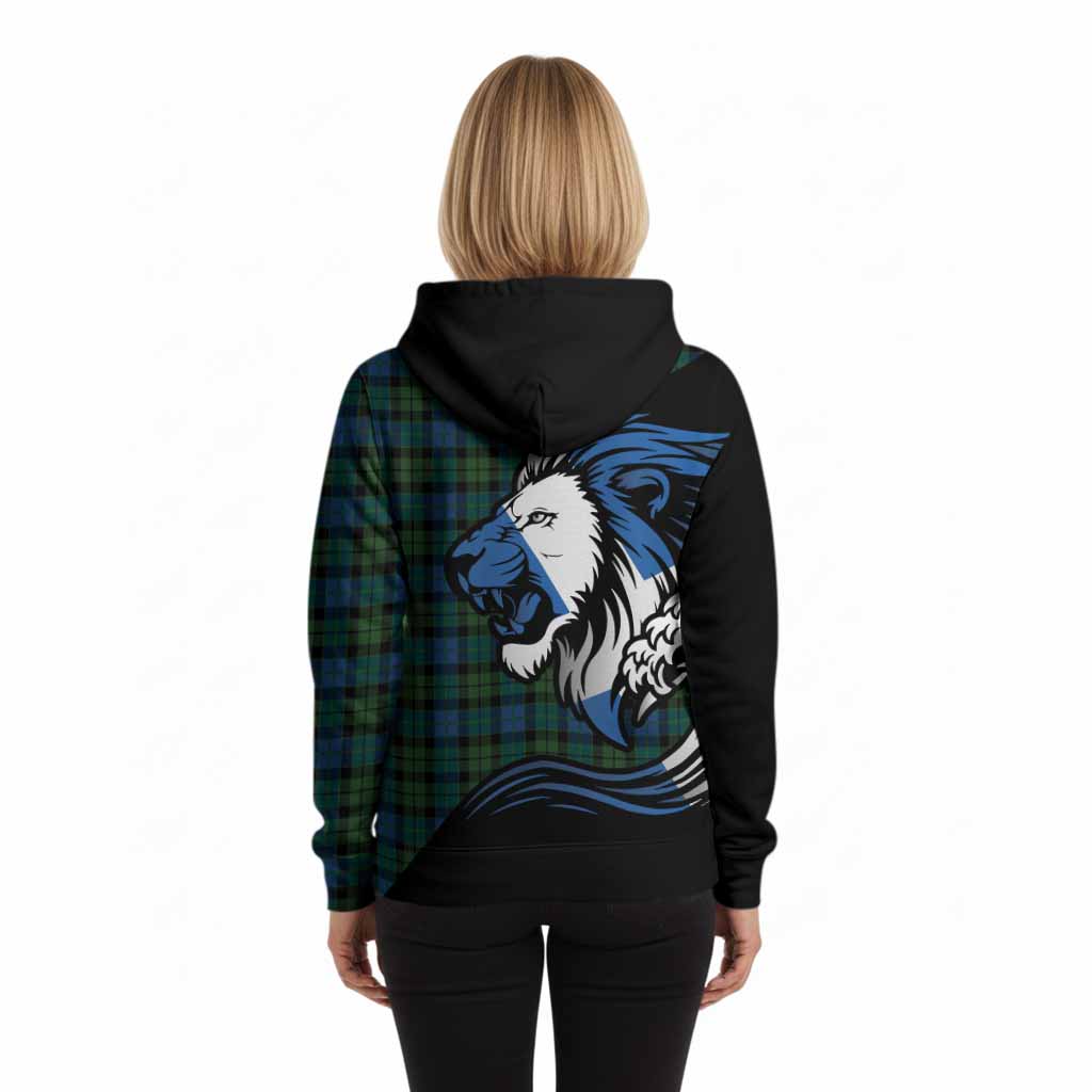 McCoy Tartan Crest Hoodie Scottish Golden Lions Wave Flow