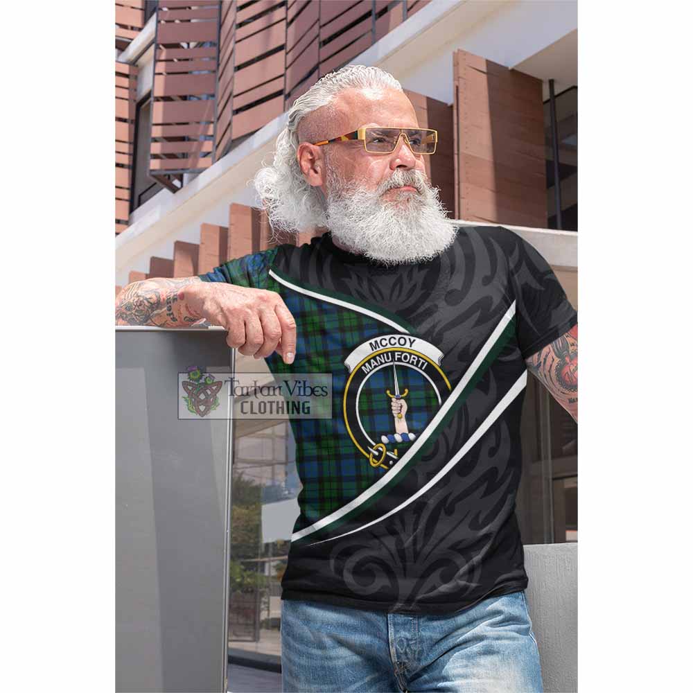 McCoy Tartan Family Crest Cotton T-shirt Celtic Scottish Thistle Floral - Tartan Vibes Clothing