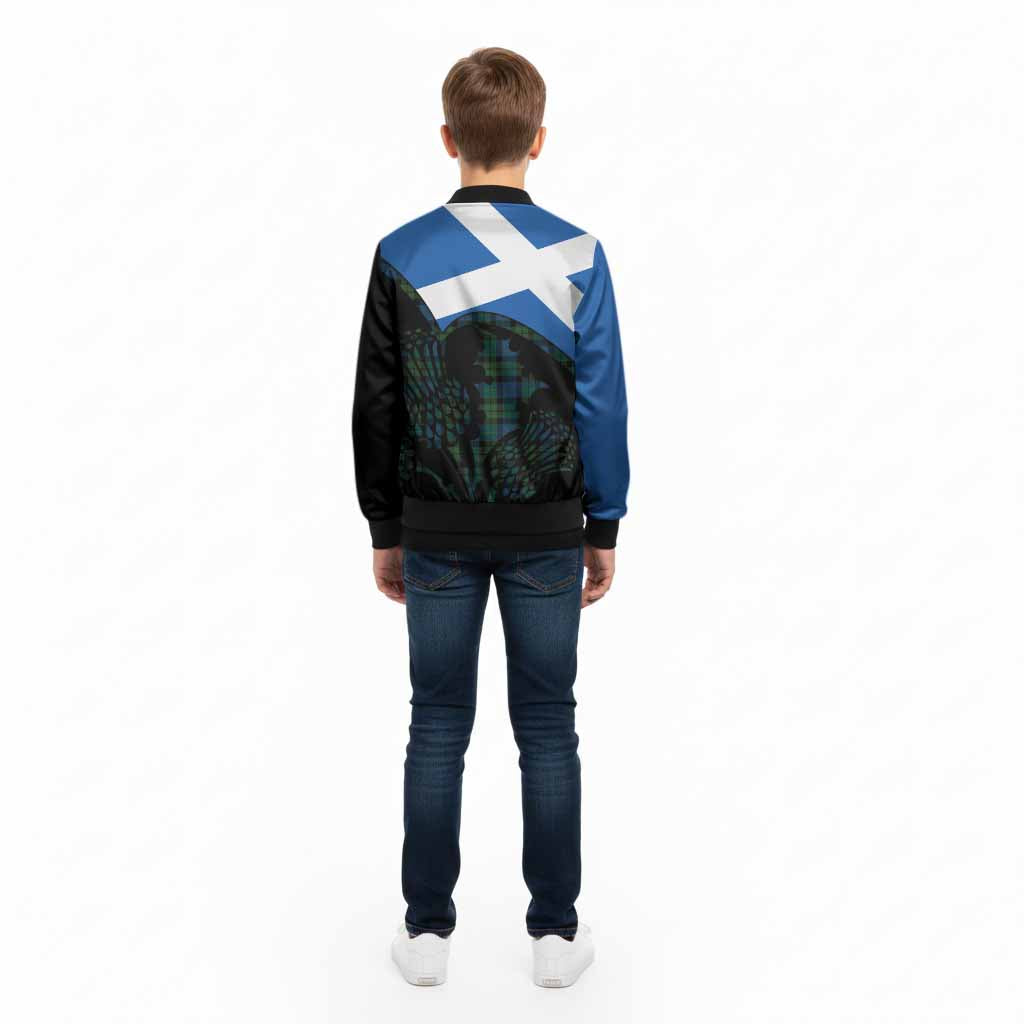 McCoy Tartan Family Crest Kid Bomber Jacket Scotland Thistle Floral Flag Style