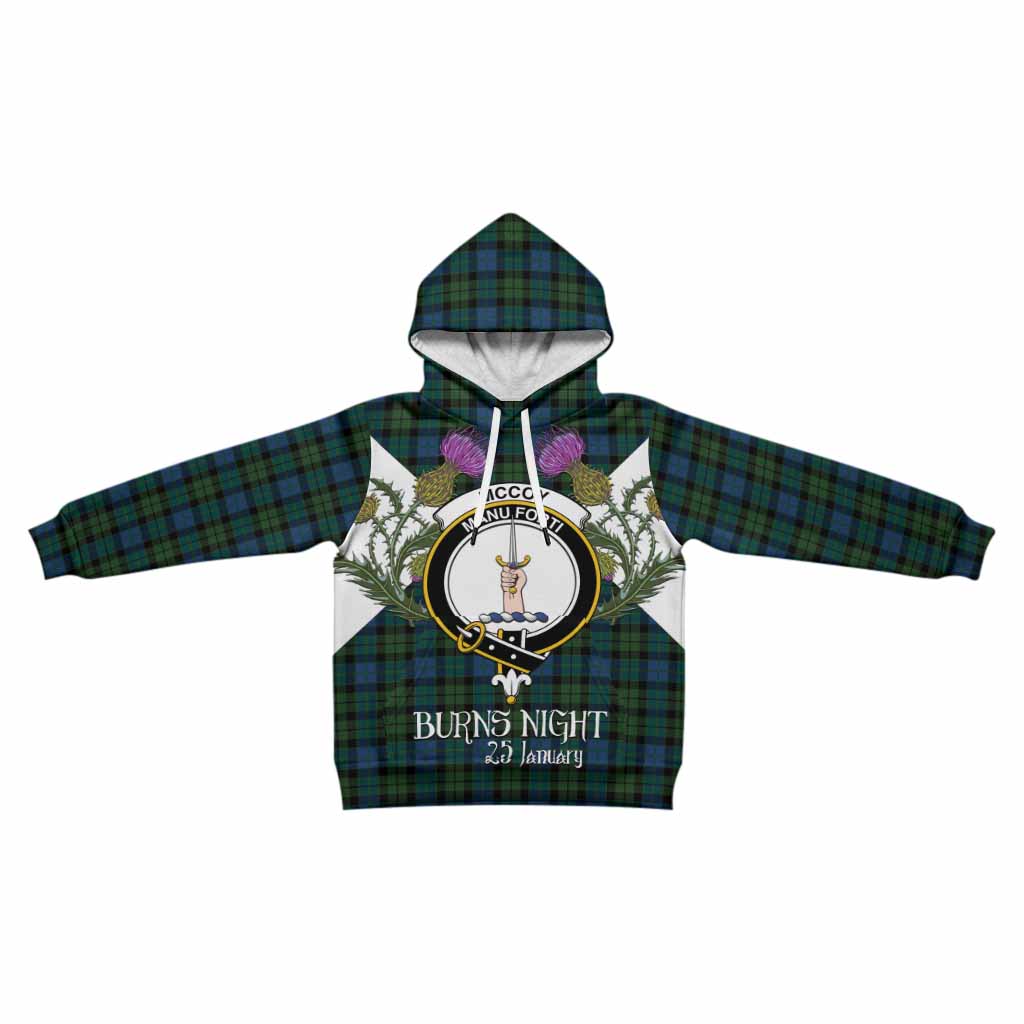 McCoy Tartan Family Crest Kid Hoodie Scottish Burns Night Thistle Floral