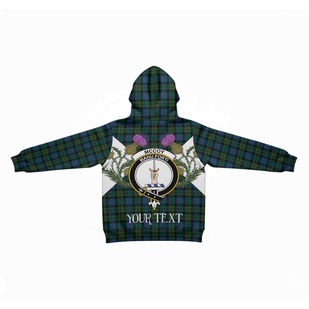 McCoy Tartan Family Crest Kid Hoodie Scottish Burns Night Thistle Floral