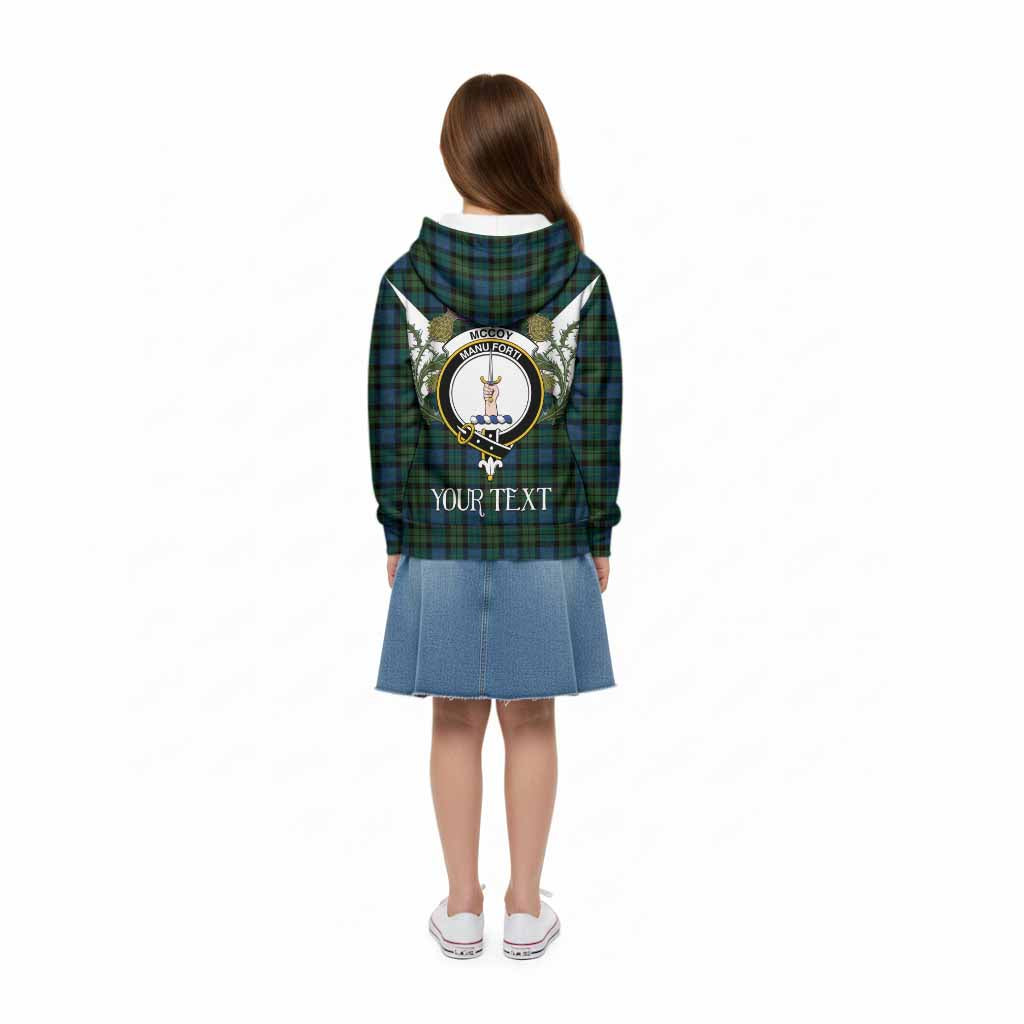 McCoy Tartan Family Crest Kid Hoodie Scottish Burns Night Thistle Floral