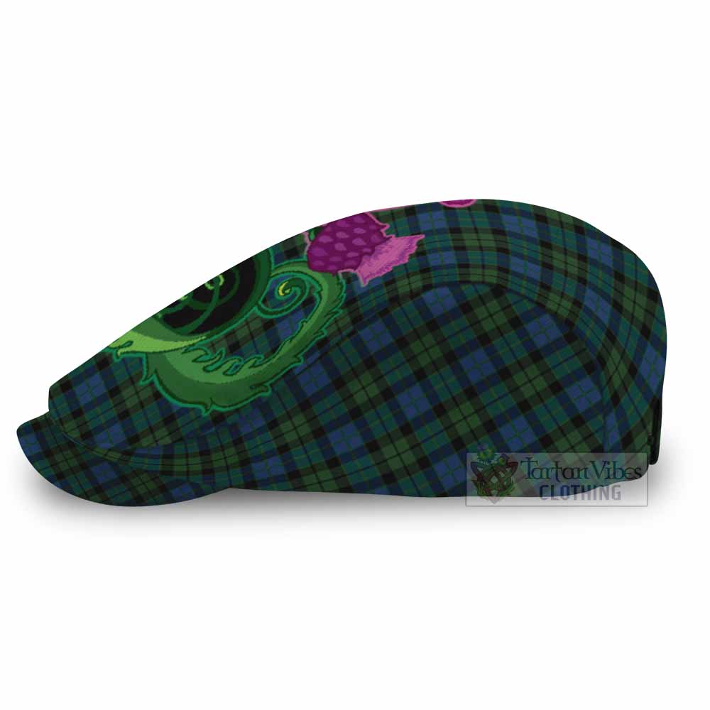 McCoy Tartan Flat Cap, Jeff Cap Traditional Scottish Thistle