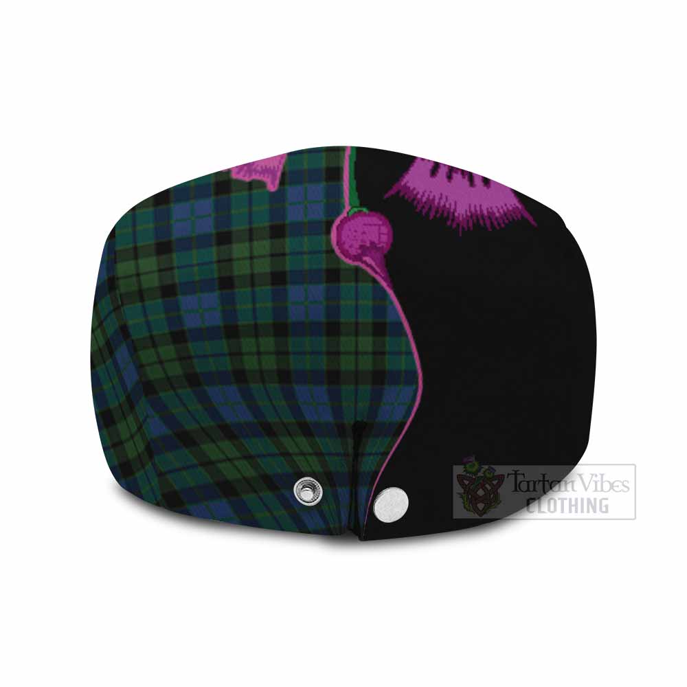 McCoy Tartan Flat Cap, Jeff Cap Traditional Scottish Thistle