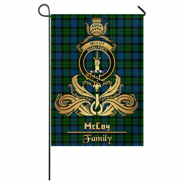 McCoy Tartan Garden Flag with Highland Thistle Cherish Family Crest Style