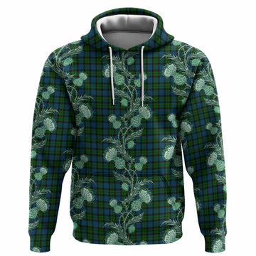 McCoy Tartan Hoodie Seamless Scottish Thistle Flowers