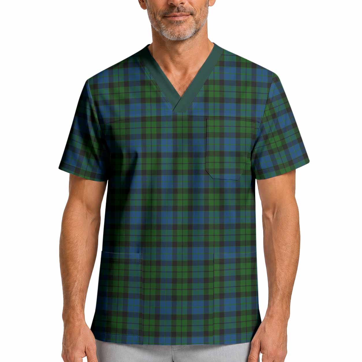 McCoy Tartan Scrub Top XL - Tartan Vibes Clothing
