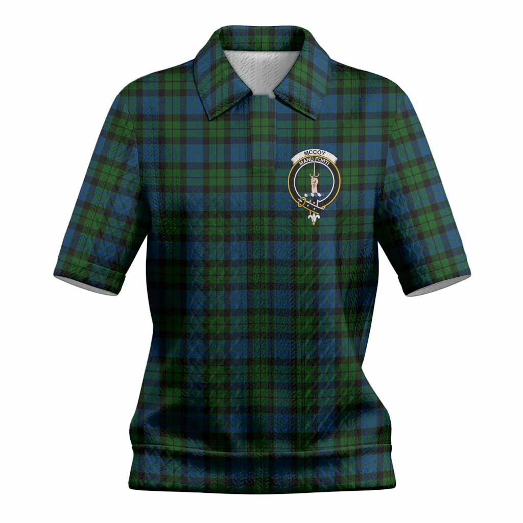 McCoy Tartan Women’s Polo Sweater Top with Family Crest