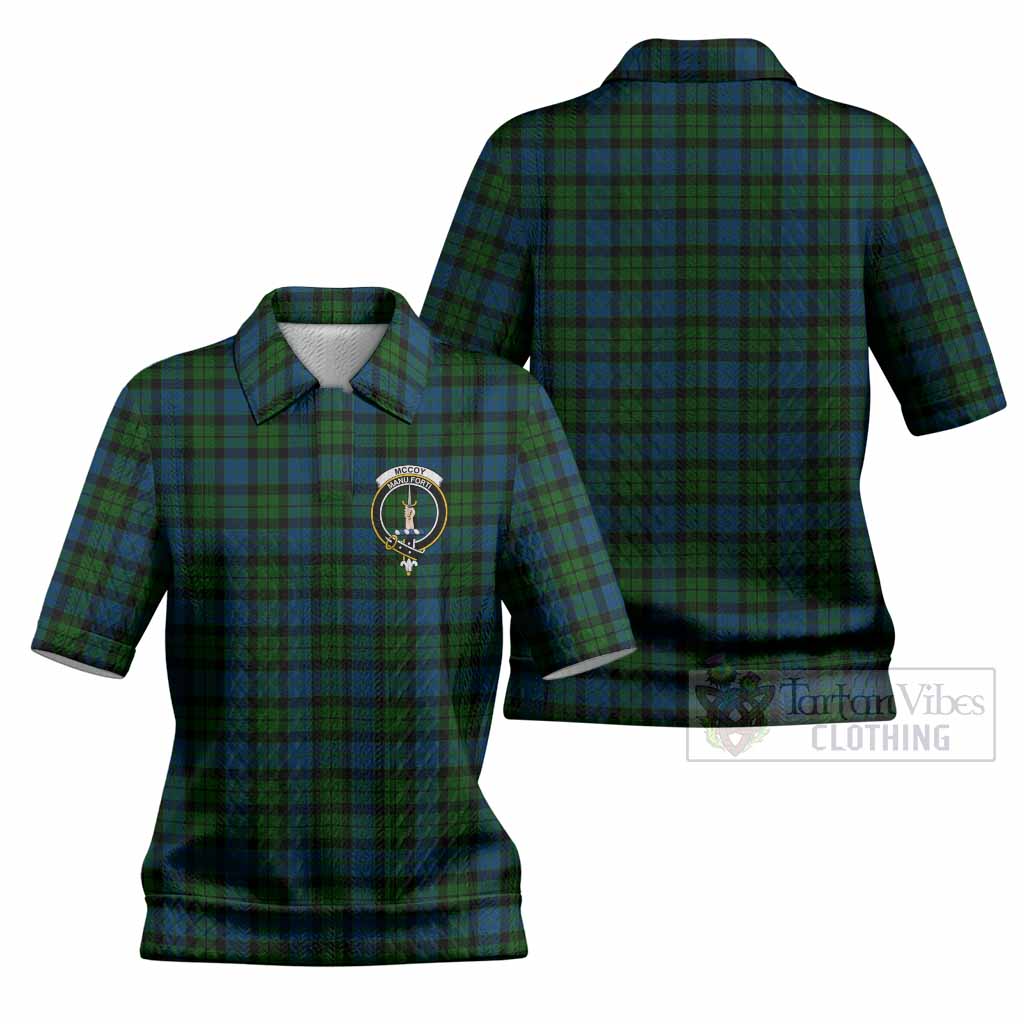 McCoy Tartan Women’s Polo Sweater Top with Family Crest