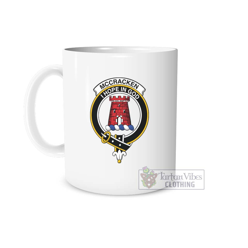 McCracken Family Crest Ceramic Mug White - 2D-tartanvibesclothing