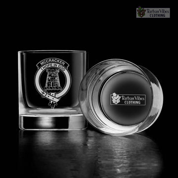 McCracken Clan Crest Engraved Whiskey Glass - 2D-tartanvibesclothing