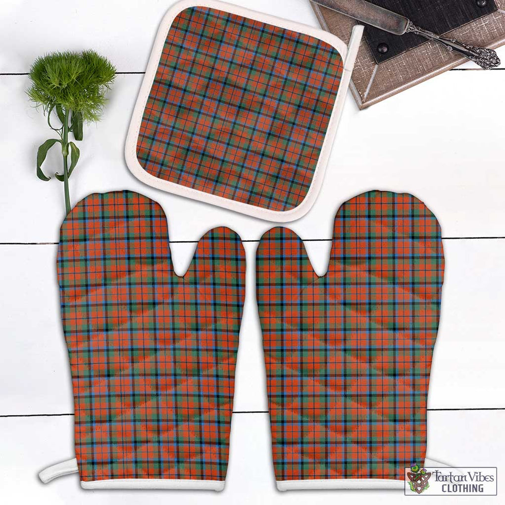 McCracken Ancient Tartan Combo Oven Mitt & Pot-Holder Combo 2 Oven Mitt & 1 Pot-Holder Black - Tartan Vibes Clothing