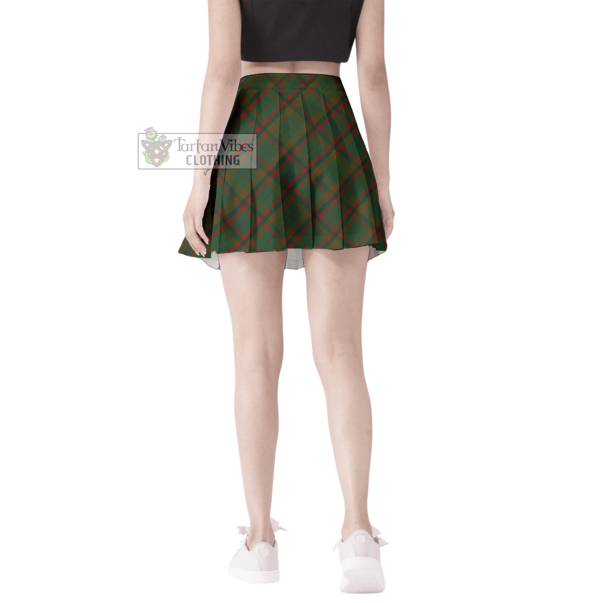 McCracken Hunting Tartan Women's Plated Mini Skirt Cross Style - Tartan Vibes Clothing