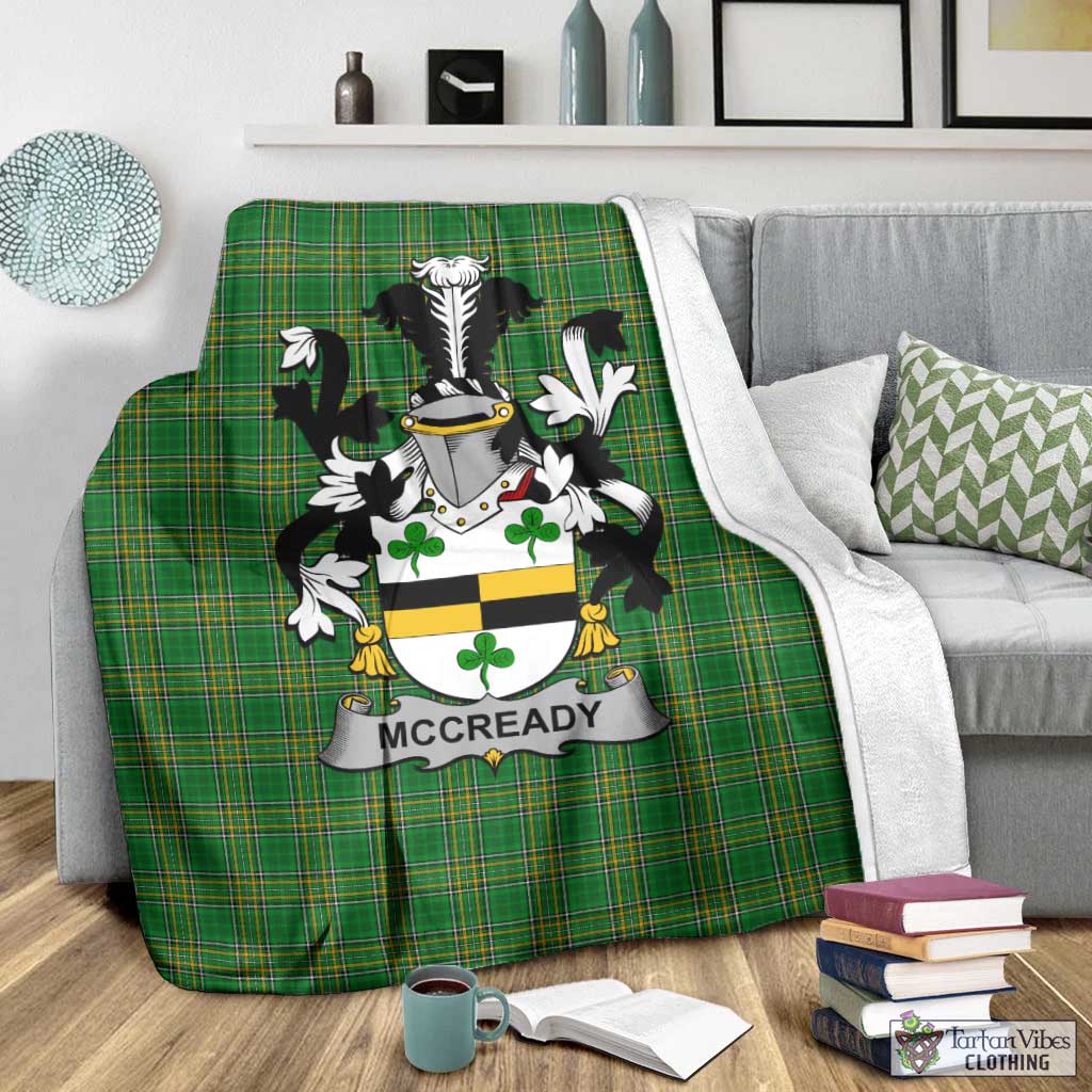 McCready Irish Clan Tartan Blanket with Coat of Arms - Tartan Vibes Clothing