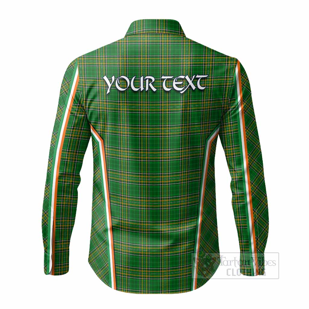 Tartanvibesclothing McCready Irish Clan Coat of Arm Tartan Long Sleeve Button Shirts Flag Style