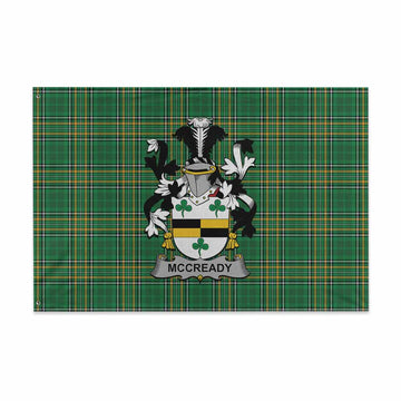 Tartan Vibes Clothing McCready Irish Clan Tartan House Flag with Coat of Arms