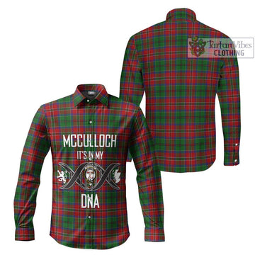 McCulloch Tartan Long Sleeve Button Shirt with Family Crest DNA In Me Style Men's Shirt - Tartanvibesclothing Shop