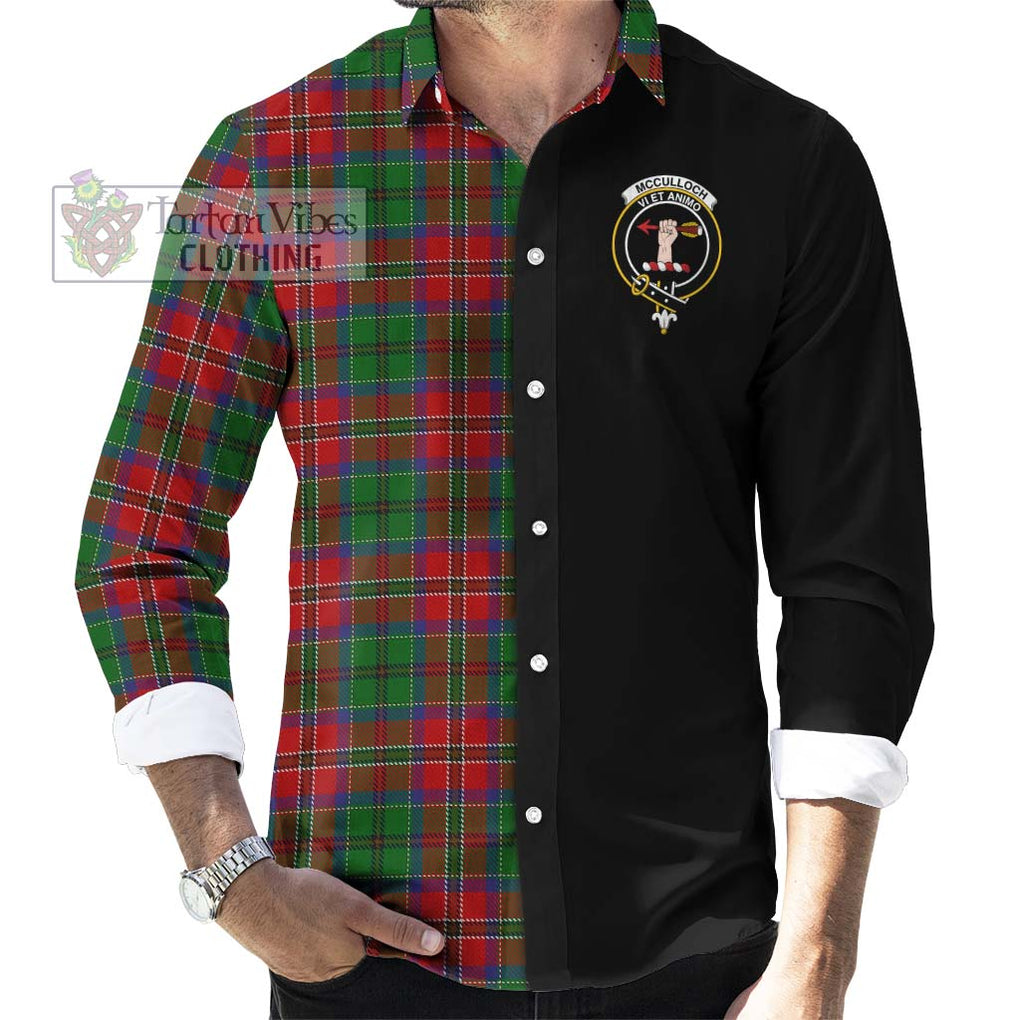 McCulloch Tartan Long Sleeve Button Shirt with Family Crest and Half Of Me Style - Tartanvibesclothing Shop
