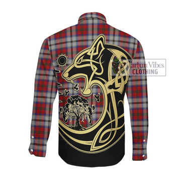 McCulloch Dress Tartan Long Sleeve Button Shirt with Family Crest Celtic Wolf Style Men's Shirt - Tartan Vibes Clothing
