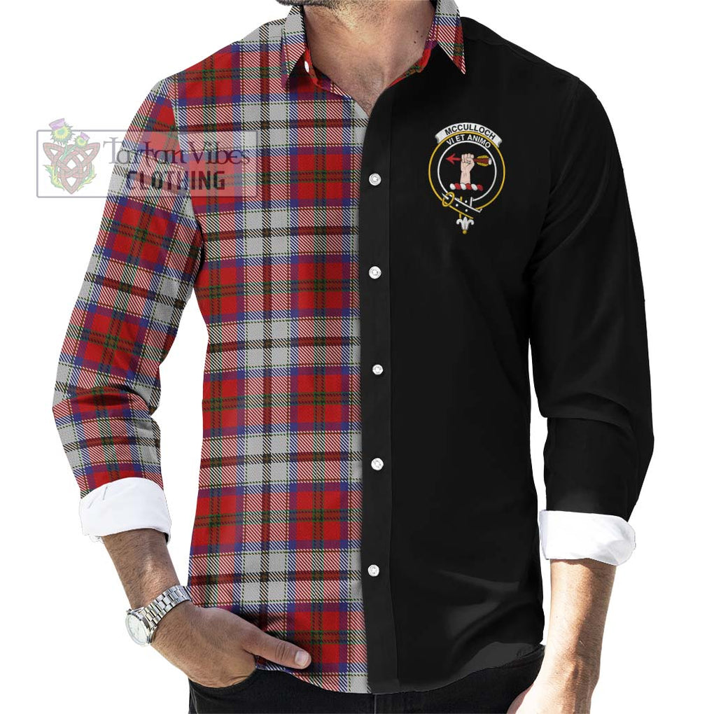 McCulloch Dress Tartan Long Sleeve Button Shirt with Family Crest and Half Of Me Style - Tartanvibesclothing Shop