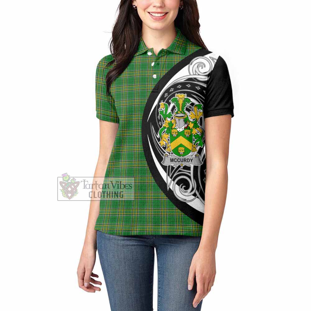 Tartan Vibes Clothing McCurdy Irish Clan Women's Polo Shirt Celtic Circle Style