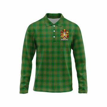 McCusker Irish Clan Tartan Long Sleeve Polo Shirt with Coat of Arms Unisex - Tartan Vibes Clothing