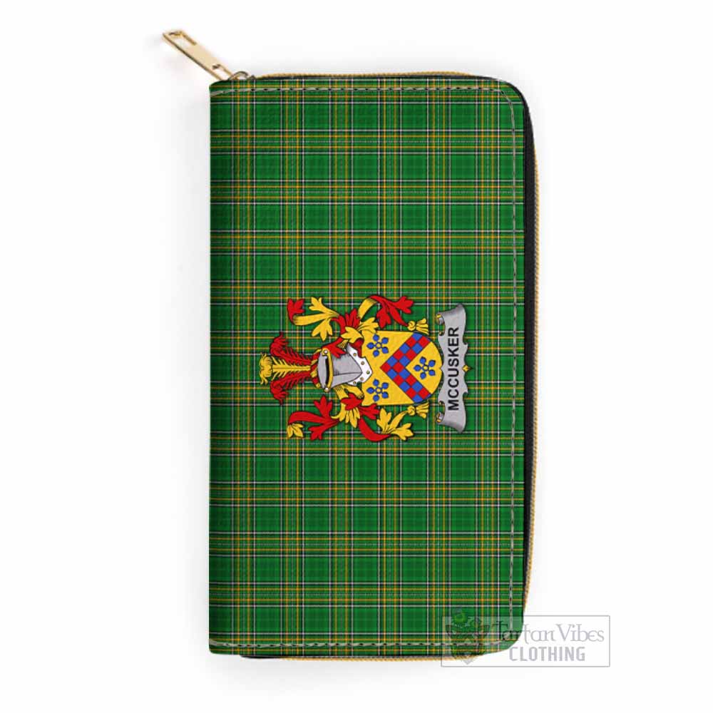 McCusker Irish Clan Tartan Women's Leather Wallet with Coat of Arms One Size 19.7*10.5*3.5 cm - Tartan Vibes Clothing