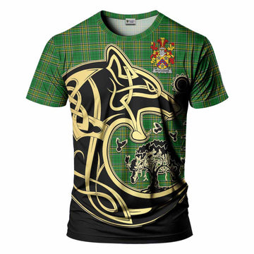 McCusker Irish Tartan T-Shirt with Coat of Arms Celtic Wolf Style Kid's Shirt - Tartan Vibes Clothing