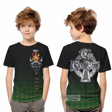 Tartan Vibes Clothing McCusker Irish Clan Kid T-Shirt with Coat of Arms Erin Go Bragh Celtic Inspired