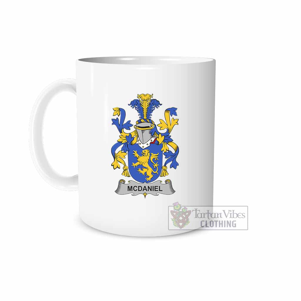 McDaniel Irish Clan Coat of Arms Ceramic Mug White - 2D-tartanvibesclothing