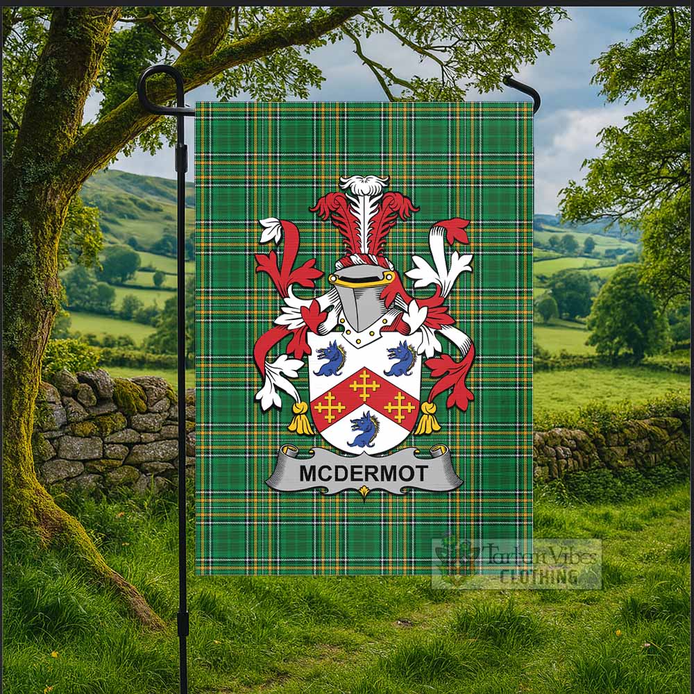 McDermot Irish Clan Tartan Flag with Coat of Arms