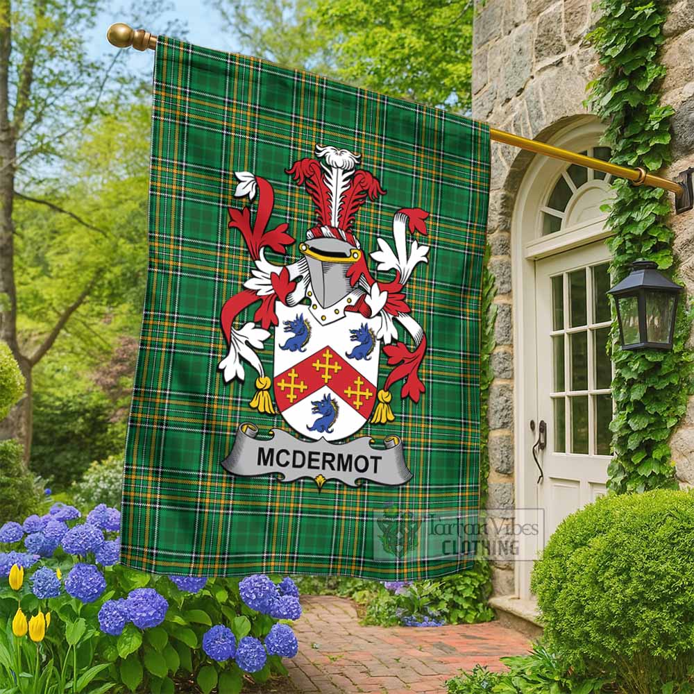 McDermot Irish Clan Tartan Flag with Coat of Arms